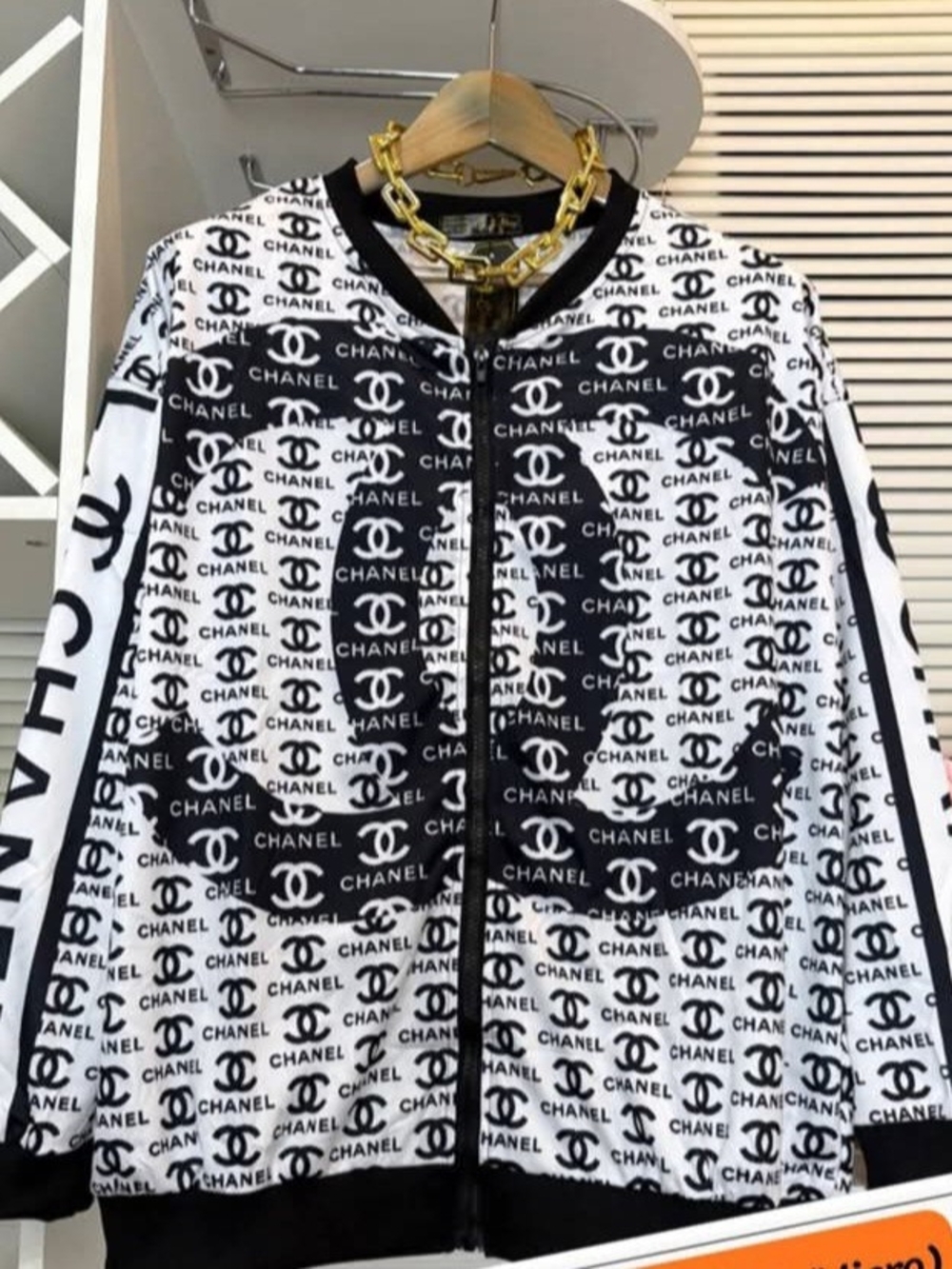 Brand NEW Black & White Logo Bomber Jacket